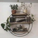 Circle Iron Bracket 3 Tier Wall Floating Shelves Decorative Shelf Fr Home Office. Fixed Price $29.97.