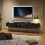 55 Floating Tv Stand W/power Outlets Wall Mounted Shelf Black BK11UDS01. Fixed Price $92.07.