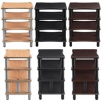 4 Shelf Audio Video Tv Media Component Stand Rack Equipment Shelves Wood & Steel. Fixed Price $340.24.