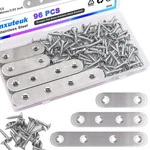 Mxuteuk 96PCS Stainless Steel Straight Flat Brackets,metal Bracket,mending Pl.... Fixed Price $14.99.