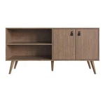 Manhattan Comfort Amber 53.7" Tv Stand With Faux Leather Handles In Nature. Fixed Price $261.25.