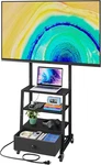 Mobile Tv Stand With Wheels, Mount & Drawer - 15" Black Entertainment Center. Fixed Price $149.99.