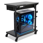Fahkns 2-TIER Pc Tower Stand W/ Power Outlet & Lockable Wheels. Fixed Price $150.36.